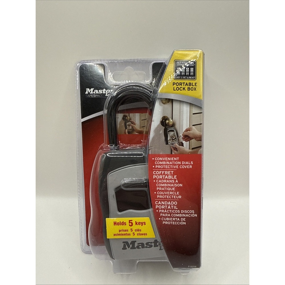 NEW Master Lock Brand Portable Lock Box 5 Key Storage 10,000 Combinations